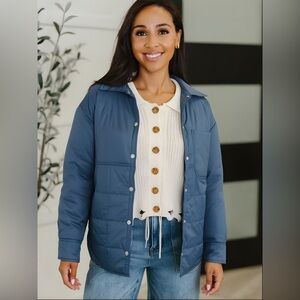 Blue Quilted Jacket